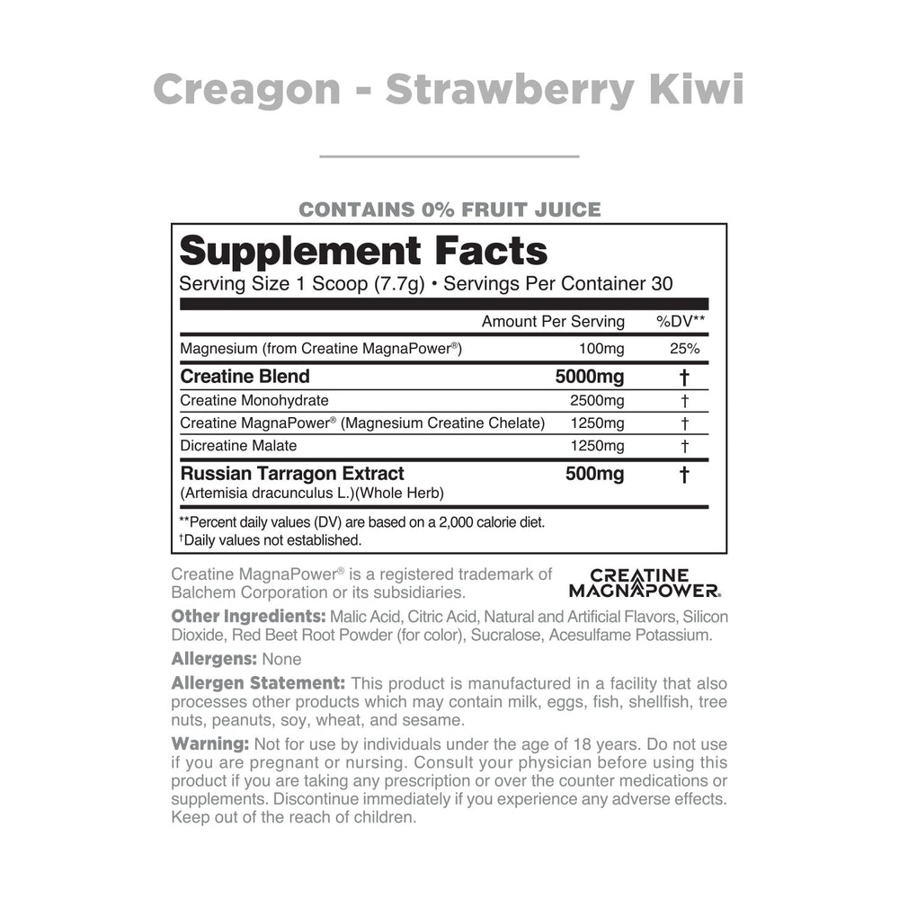 Creagon - Strawberry Kiwi - Supplement Facts