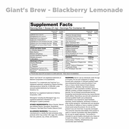 Giant's Brew - Extreme Energy, Pump & Endurance Pre-Workout